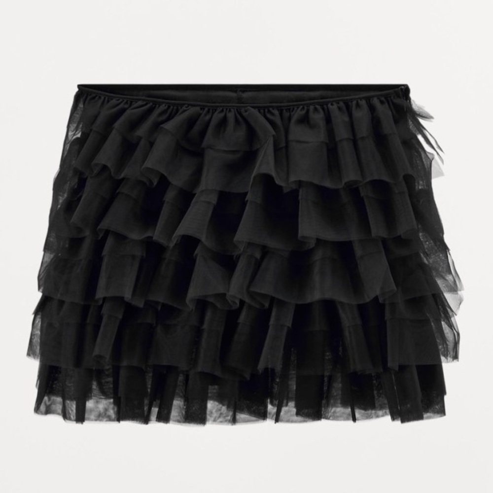 Zara Black Layered Mini Skirt Halloween Edition